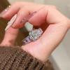 Light Luxury Temperament Oil Drop Enamel Taro Crape Myrtle Wreath Ring French Retro Diamond Drop Lavender Purple Ring