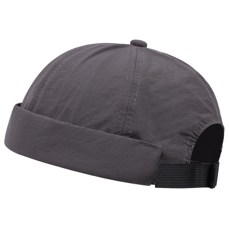 Fashion Quick Drying Dome Melon Cap  Men Women Fashion Vintage Brimless Hat Hip Hop Landlord Hat Unisex Solid Color Short Cap