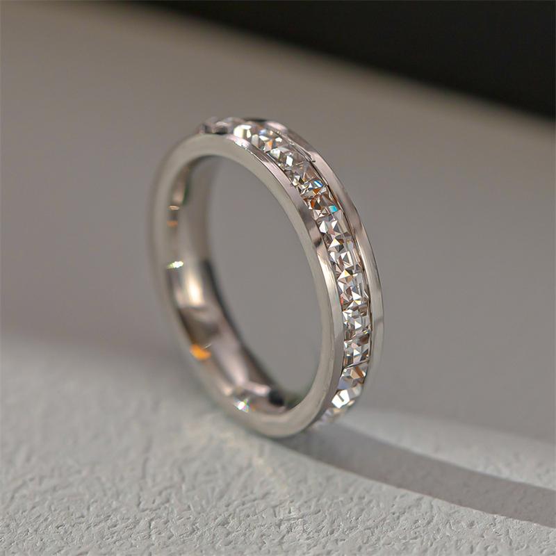 Modering für Paare aus Edelstahl in Roségold, Titanstahl Paar Zirkonring, Luxusschmuck für Damen und Herren, Hochzeitsgeschenke