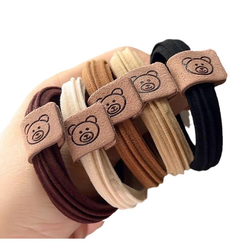 10-Pack Thickened Coffee Brown Hair Ties: Durable, High-Elasticity Rubber Bands for a Simple, Elegant Look