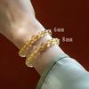 Natural Yellow Crystal Bracelet for Women with Pixiu and Titanium Crystal, Golden Rutilated Crystal Bracelet, a Summer Gift for a Girlfriend Ethnic