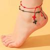 2pcs/Set Fashion Resort Style Casual Lucky Woven Women Anklet Bracelet Set