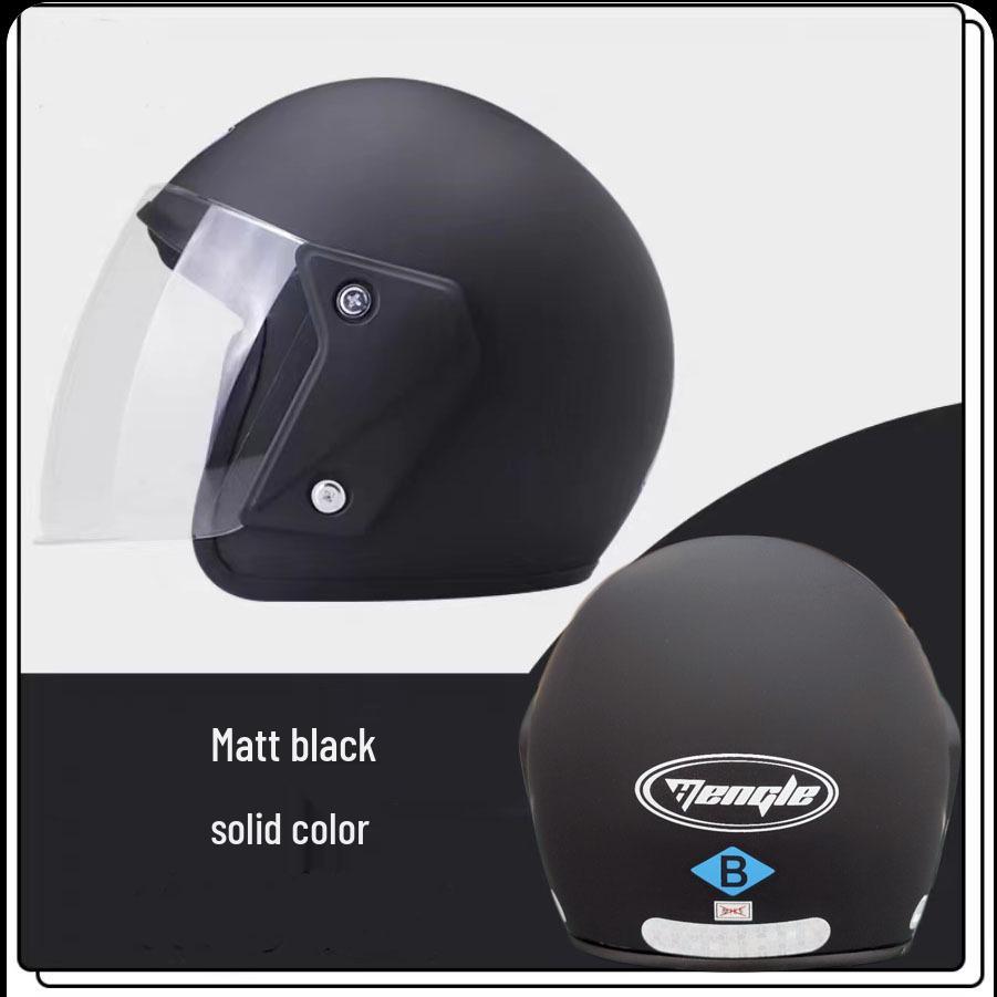 National Standard Electric Car Safety Helmet for Adults - Warm, Ear-Protected, Four-Season Half Helmet