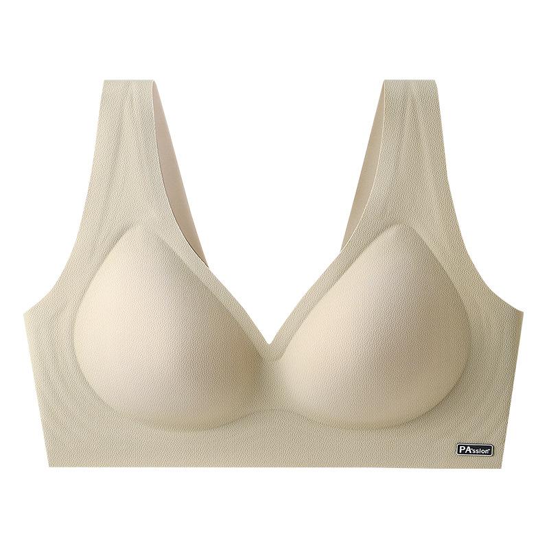 Traceless Underwear Women's Vest Type Thin Comfortable Nude Feeling Gathering Integrated Fixed Cup No Steel Ring Sports Bra -