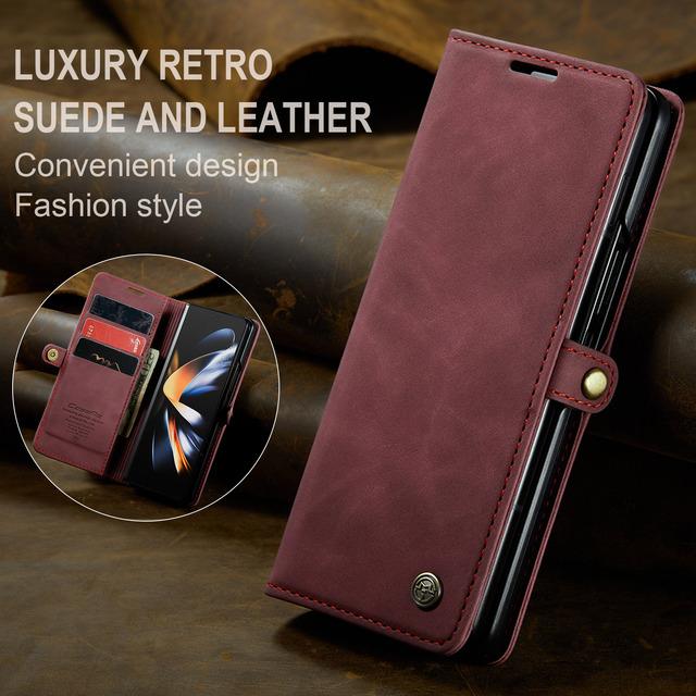 Full Coverage Card Holder Phone Bag Case For Samsung Galaxy Z Fold 4 Fold5 Fold4 Fold 5 5g Zfold4 Zfold5 Non -Slipp Matte Cases