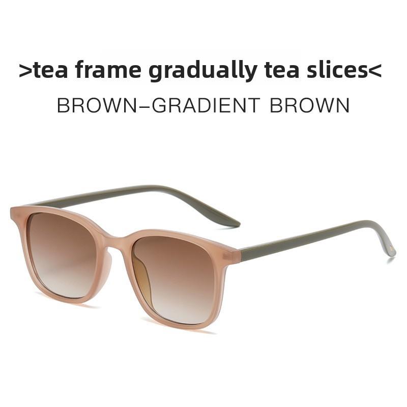 

Классические мужские квадратные очки Jerry с градиентными коричневыми линзами для путешествий и моды SandTeaFrame