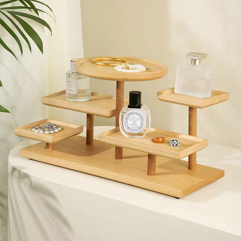 [HS][LA]1Pc Solid Wood Decorative Display Ornament INS Style Multi-Layer Storage Rack