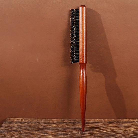Wooden Handle Hair Brush with Boar Bristle Nylon Pin Hair Detangling Brush Men Women Portable Fluffy Hair Styling Comb