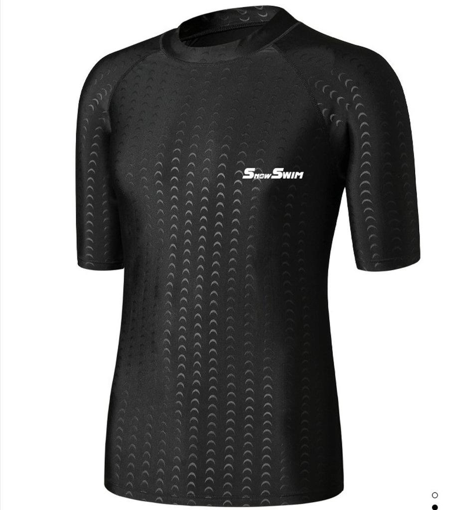 Men's Quick-Dry Sharkskin-Look Loose Swim Trunks - Anti-Embarrassment, Plus Size, Five-Point Length