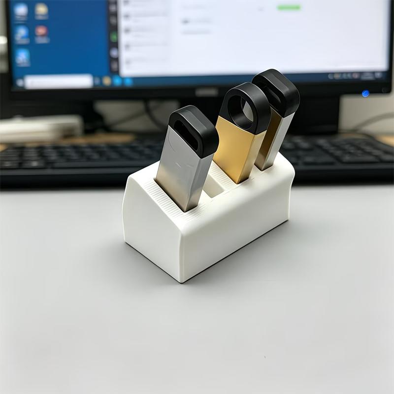 Usb Drive Storage Box Desktop Organizer - 4-Slot Flash Drive Organizer, Suitable For Computer Desktops, Office Supplies