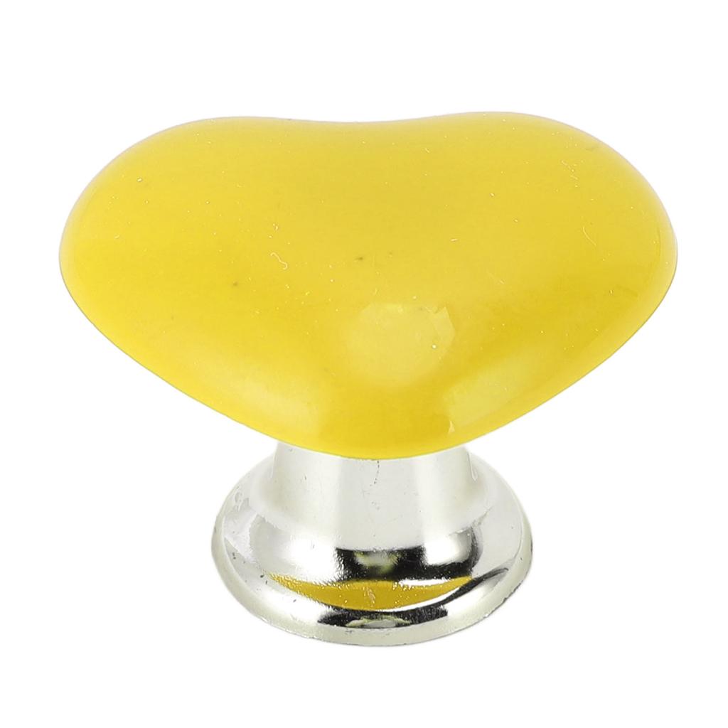 Heart Shaped Toilet Tank Button Plastic Nail Friendly Toilet Push Button Press Tool Yellow