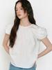 GANISONG Twist Puff Blouse_Blue Stripe