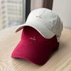 Spring and Summer New Wide Brim Soft Top Baseball Cap Women's Big Head Circumference Hole Hat Showing Face Small Cap