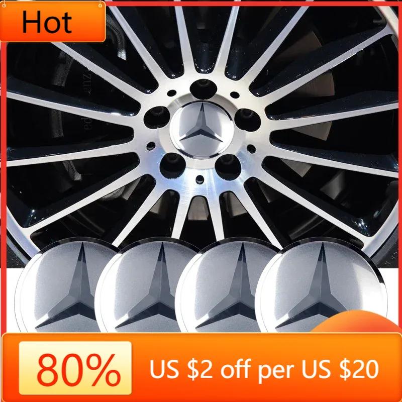 AMG W220 For Benz Hot 4Pcs 56mm Car Styling Wheel Hub Cap Stickera Car Refit Accessories for Mercedes Benz Amg W205 W211 W204 W2