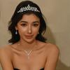 Coroa de Noiva Headwear Colar Brincos Conjunto de Três Peças Coroa de Princesa Acessórios para Vestido de Aniversário