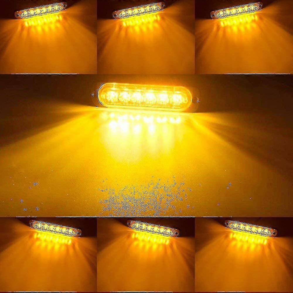 4 Pcs Emergency Warning Lights For Vehicles Trucks Emergency Beacon Warning Hazard Flash Strobe Flash 6 Led Surface Mount Waterproof