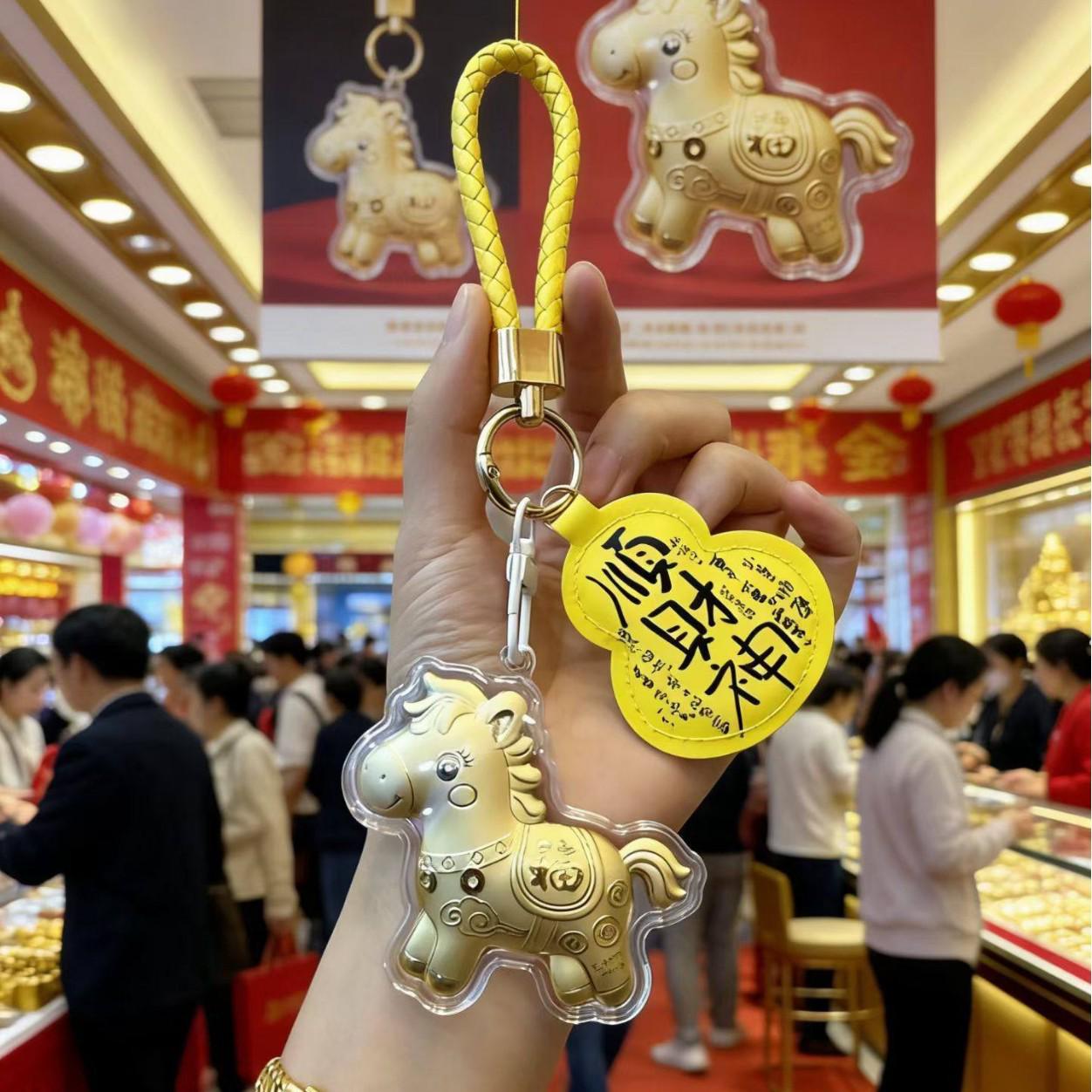 Shuibei Gold Wealth & Prosperity Phone Charm Keychain Ornament Without Gold