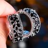 Luxus Damen Rot Grün Regenbogen Zirkon Kristall Stein Steckerohrringe Großer Anhänger Silberfarbe Hochzeit Europäischer Schmuck Für Frauen