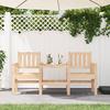 VidaXL Garden Bench with Table 2 Seats, Seat with Armrests and Backrest, Patio Terrace Furniture, Scandinavian, Wood of 825149