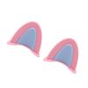 Motorcycle Helmet Cat Ears PVC Creative Cute Helmet Cover Sticker Helmet Accessory Pink + Blue