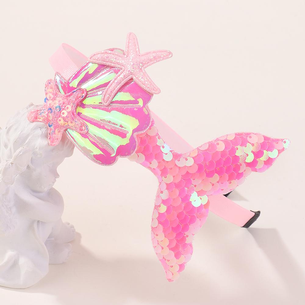 1 Stück Mehrschichtige Pailletten Meerjungfrau Stirnbänder für Mädchen Regenbogen Meerjungfrau Perlen Haarbänder Handgefertigter Kopfschmuck Baby Haaraccessoires
