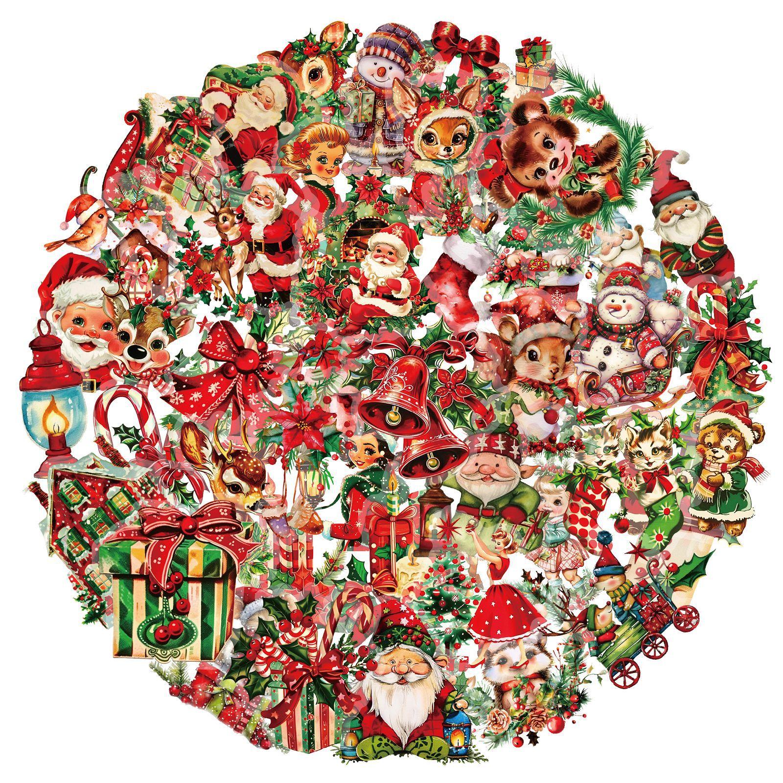 

50 Santa Gifts Pet Stickers Children Diy Handbook Making Creative Temu