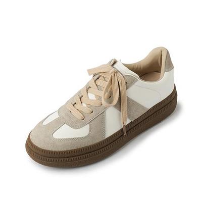 Frühlings-Turnschuhe aus Rindsspaltleder, Plattform, gemischte Farben, Schnür-Damen-Freizeitschuhe