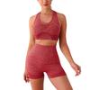 Sports and Fitness Tank Top Shorts Two-Piece Set of Tummy-Tucking Breathable Elastic Hip-Lifting Peach Trousers Quick-Drying Yog