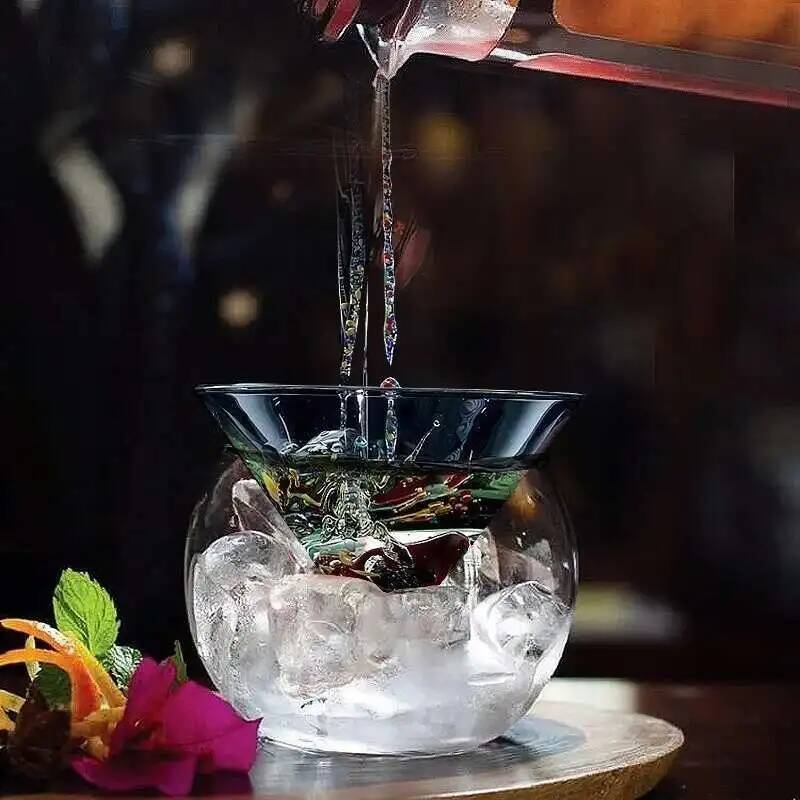 2022 Unique Cocktail Glass Fancy Restaurant Artistic Conception Dry Ice Set Molecular Gastronomy Container Martini Smoothie Cup
