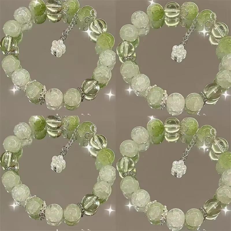 Niche Design Gradient Blue Crystal Beads Bracelet For Women Girls Korean Sweet Star Tassel Bracelet Friendship Jewelry Gifts