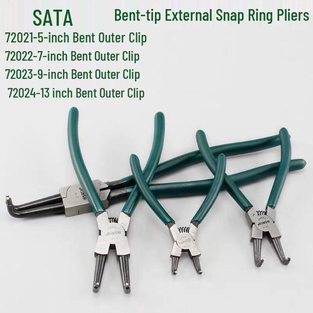 SATA German Style Straight Jaw External Circlip Pliers, Models 72021-72024: Straight Head Design 72021