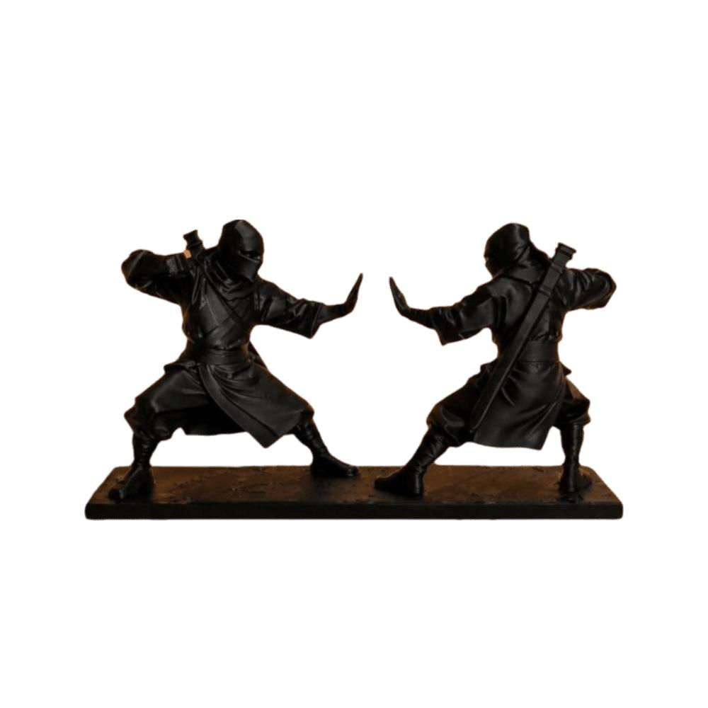 Dunkelstil Schwertkämpfer Figur Schreibtischornamente Samurai Skulptur Ninja Statue Heimdekoration