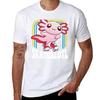 Funny Disco Roller Skate Axolotl  Pastel Kawaii Salaunisexder Skater Tshirt Big And Tall Casual Tshirt