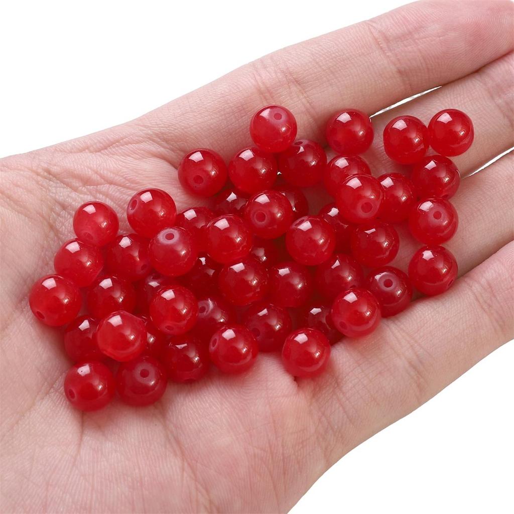 50-135 szt. Kryształowych szklanych koralików, galaretkowych, jednolitych kolorowych, imitujących kamień jadeitu, luźne koraliki dystansowe do wyrobu biżuterii