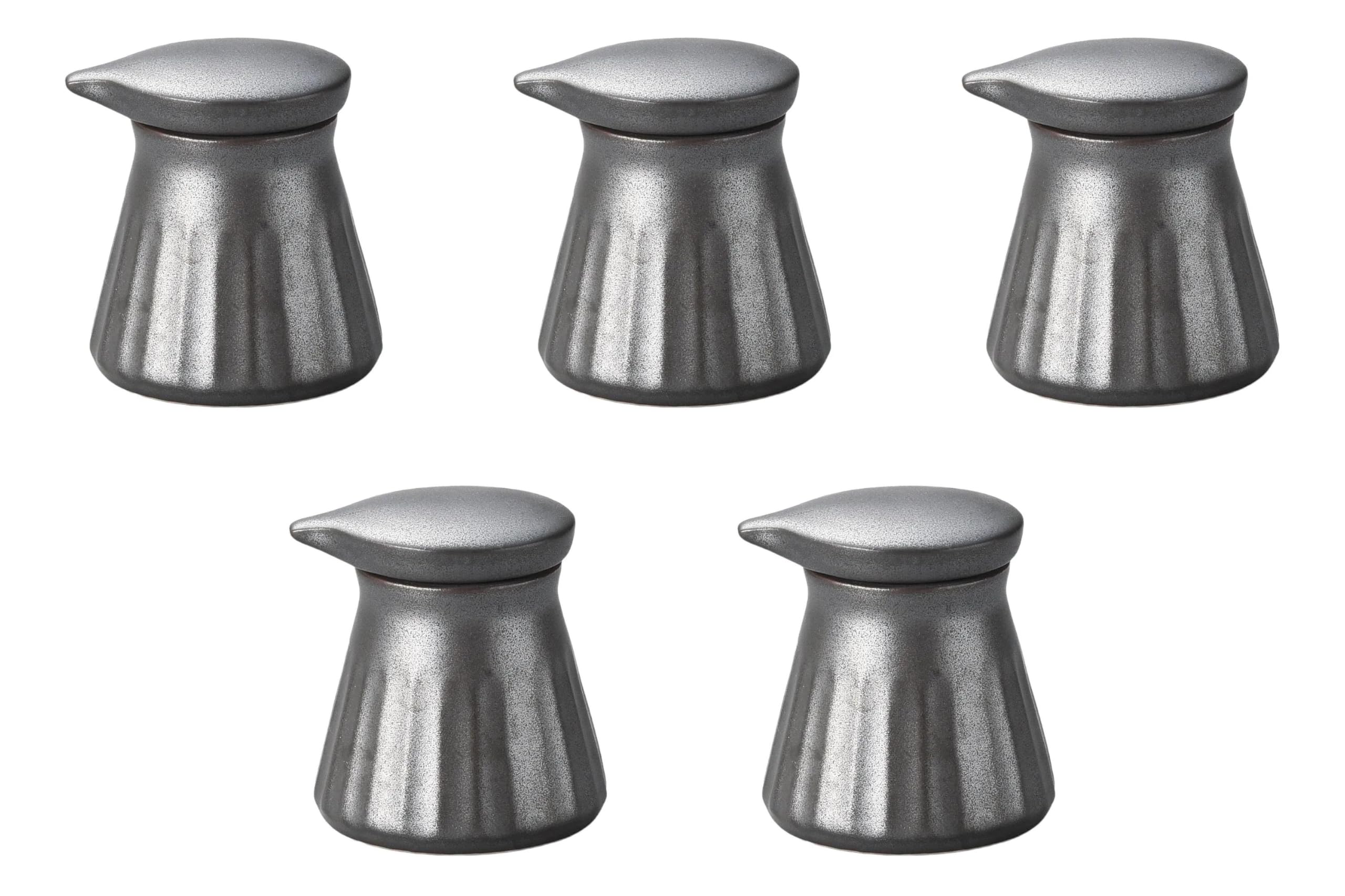 

Set of 5 Black Soy Sauce Dispensers with Lids that Do Not Fall Off x Soup Dispenser Setomonohonpo (Small) [5.8 6.5cm (80cc)] чёрный