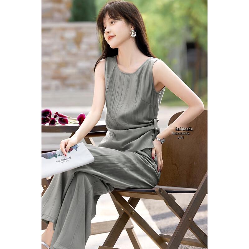 French Style Wide-Leg Pants Set