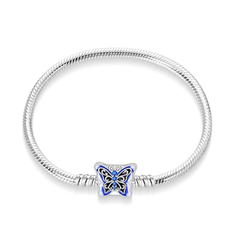 Armband Silber 925 Original 17-20CM Stern Mond Sonne Schmetterling Zirkon Feine Armbänder Passend für DIY Charms Geburtstags Schmuck Souvenir Geschenk