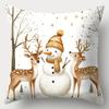 4pcs Set, Christmas Pillowcase, Golden Christmas Series Pillowcase, 17.7"*17.7", Single Side Print, Christmas Decoration, Sofa W