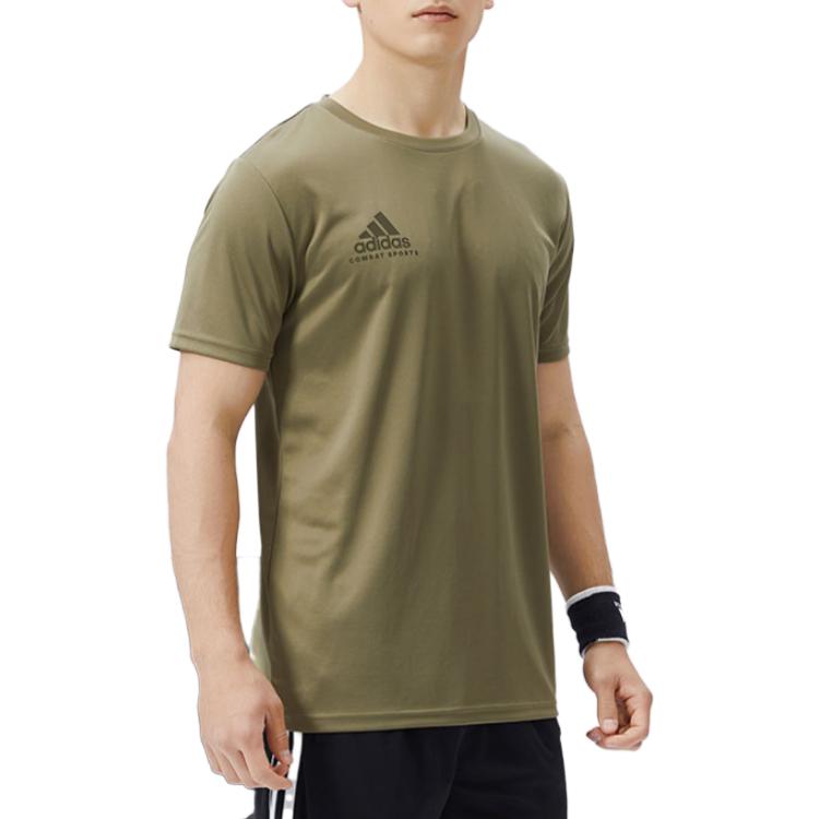 Adidas Moisture-Wicking Sports Casual Short Sleeve T-Shirt Men Tops Olive-Green adiCSTS06P-OSSO