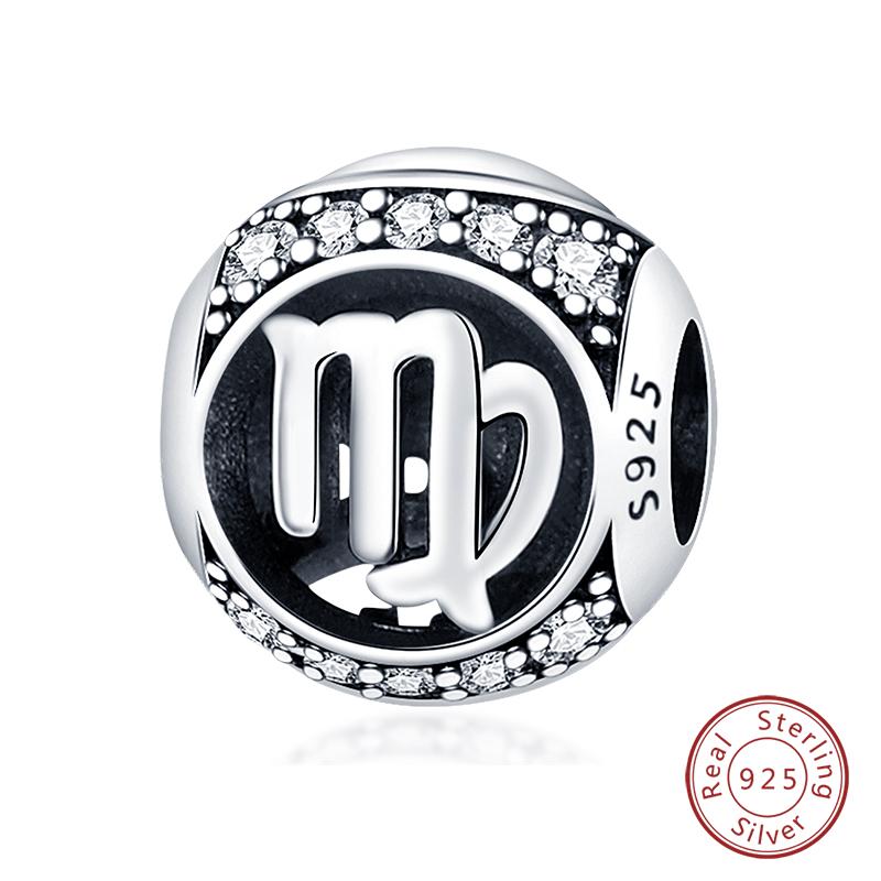 Charms Fit Qikaola Bracelets Copper Twelve Constellations Charms Beads Leo Aries Virgo For Birthday Jewelry Gifts