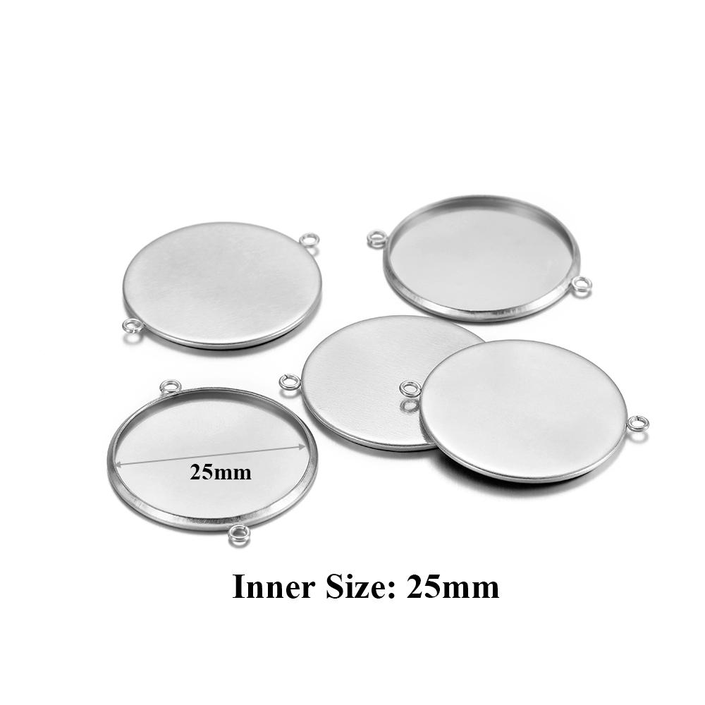 10 pièces Acier Inoxydable 6-30mm Base Cabochon Camée Couleur Dorée Plateau Rond Vide pour Collier Bracelet Fabrication de Bijoux Apprêts DIY