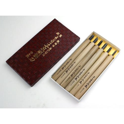 Yoshiharu Cutlery Premium Quality Tsukehaga (Special Order) Yoshiharu Mitomo Carving Knives, Paper Boxed Set of 6, Y-6