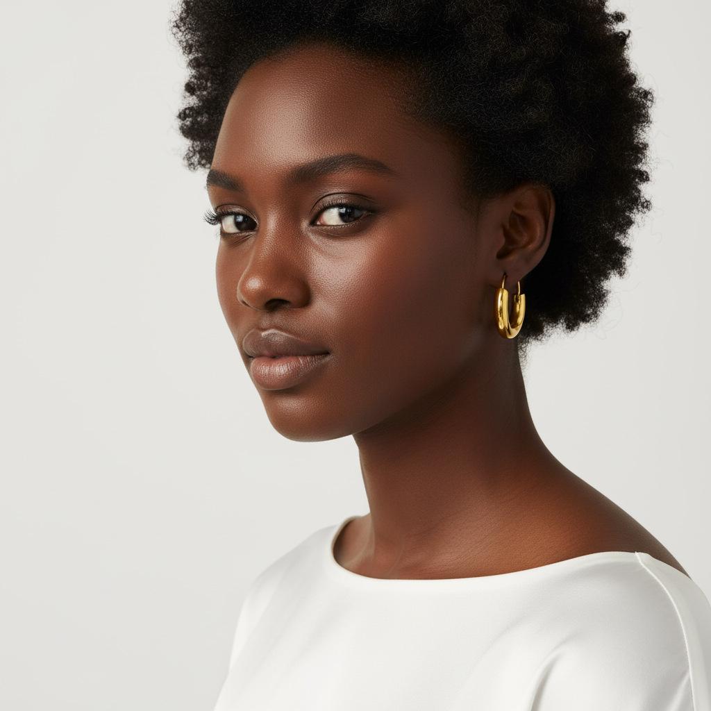 Stainless Steel Classical Hoop Earrings for Women Tarnish Free Waterproof Antihistamine 18K Fashionable and Versatile Jewelry