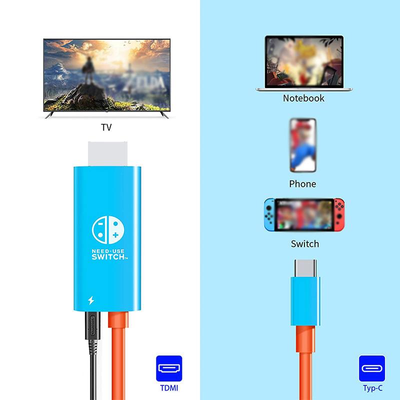 ENKAY HAT PRINCE 2m Type-C to HDMI 4K 60Hz+PD 100W HD Cable for Nintendo Switch Adapter Cord