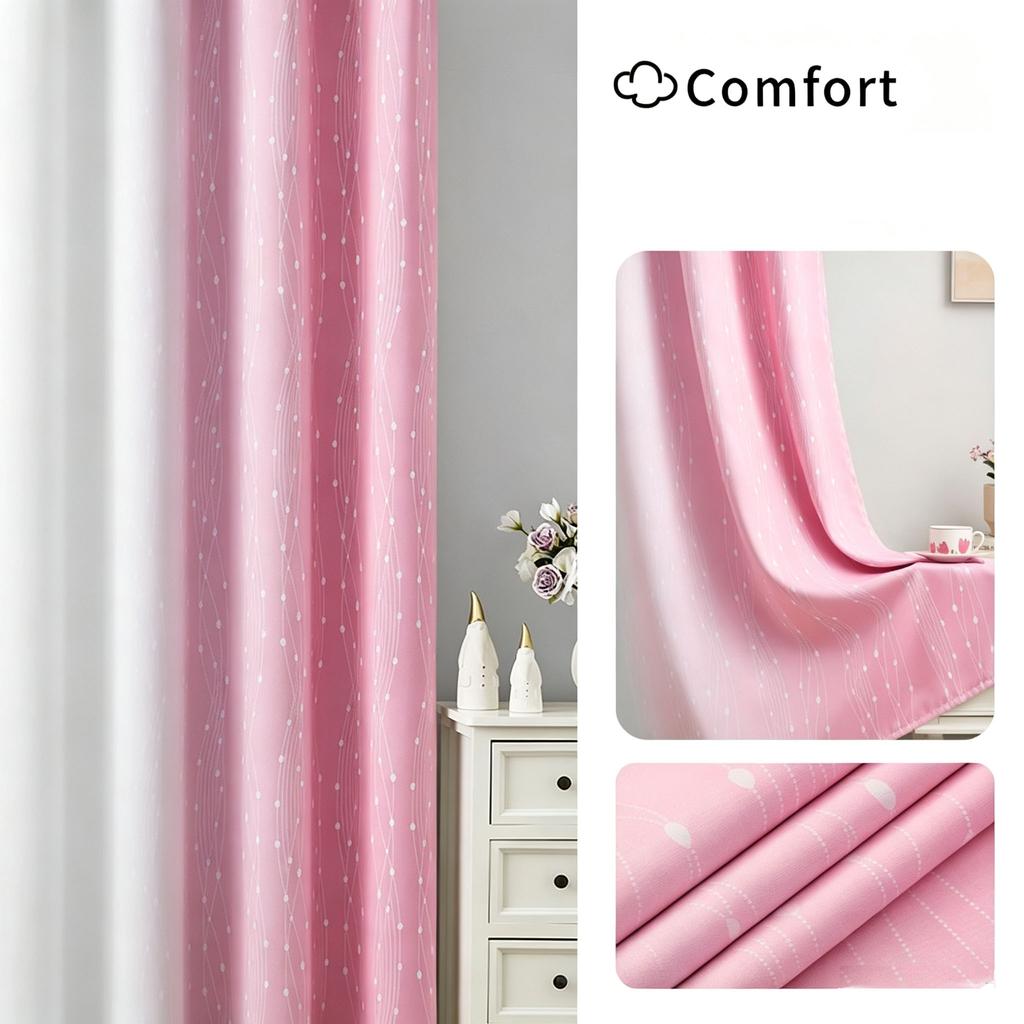Gradient Color 80-90% Blackout Curtains Thermal Insulated High Precision Drapes for Living Room Bedroom Kids Room Window Decor