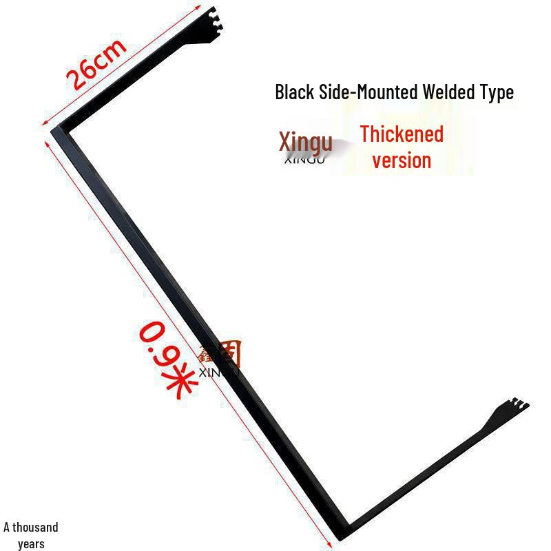 Black & White Clothing Store Stainless Steel Wall-Mounted Display Rack with Side Hooks and Shelving Brackets