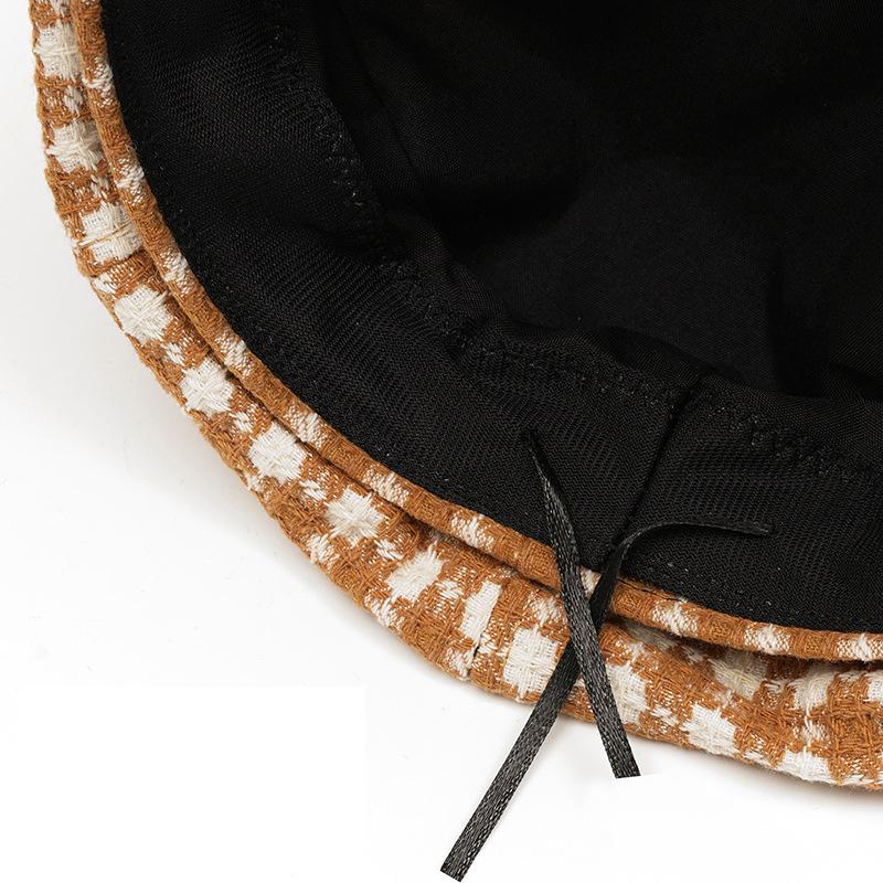 Boinas Mujer Vintage A Cuadros: Sombrero Octogonal De Lana Cálida Para Artista O Invierno