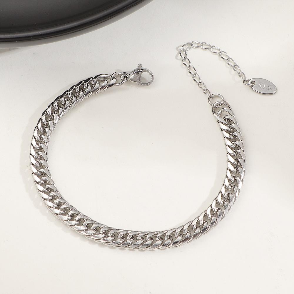 Trendy Hip Hop Cuban Chain Titanium Steel Bracelet - Cool, Stylish, Simple Fashion Jewelry
