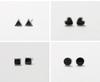 925 Sterling Silver Anti-Allergic Heart Stud Earrings for Men & Women - Simple Korean Style Black Cartilage Earrings