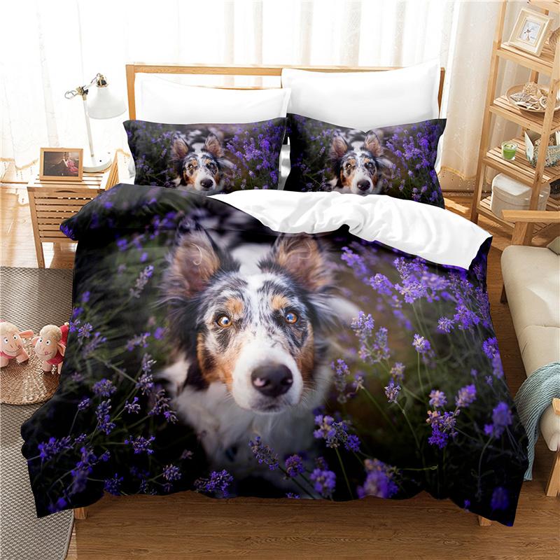 

Quality Cate Dog Bedding Set 140X210Cm Quilt Cover Set Single Bed 2/3Pcs Print Cartoon Animal Pillowcases Duvet Cover Full Size EU Single(135*200cm)3pcs